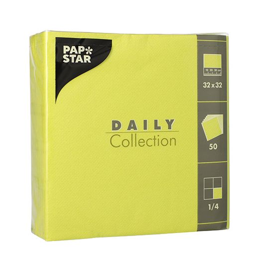 Servetter "DAILY Collection" 1/4-vikt 32 cm x 32 cm limegrön 1