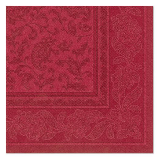 Servetter "ROYAL Collection" 1/4-vikt 40 cm x 40 cm vinröd "Ornaments" 1