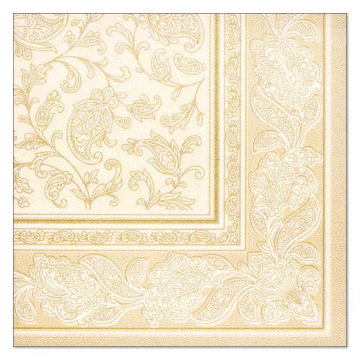 Servetter "ROYAL Collection" 1/4-vikt 40 cm x 40 cm champagne "Ornaments" 1