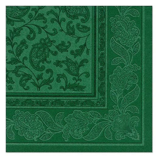 Servetter "ROYAL Collection" 1/4-vikt 40 cm x 40 cm mörkgrön "Ornaments" 1