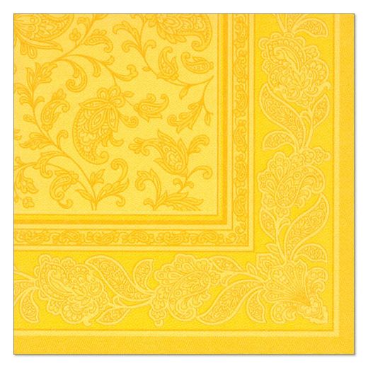 Servetter "ROYAL Collection" 1/4-vikt 40 cm x 40 cm gul "Ornaments" 1