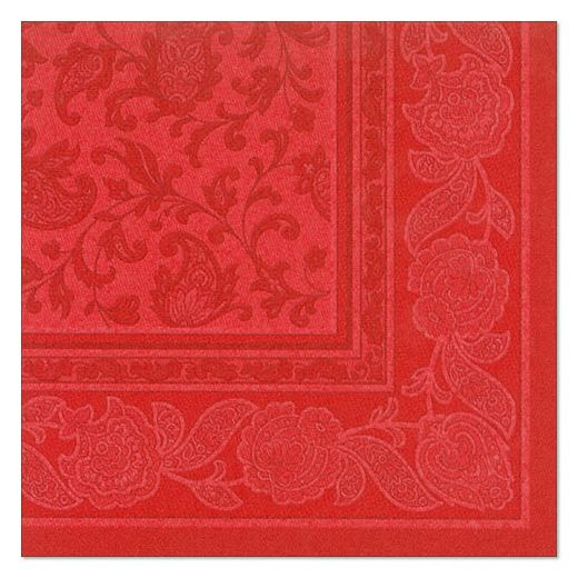 Servetter "ROYAL Collection" 1/4-vikt 40 cm x 40 cm röd "Ornaments" 1