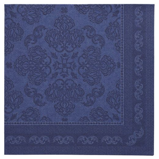 Servetter "ROYAL Collection" 1/4-vikt 40 cm x 40 cm mörkblå "Arabesque" 1