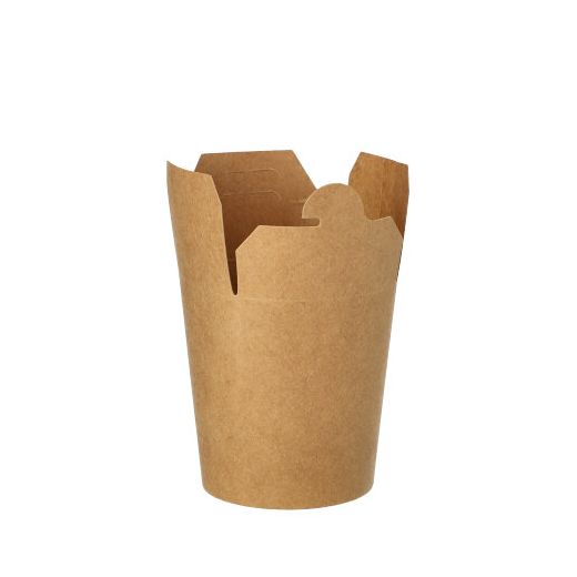 Take-away låda, Papper "pure" kantig 230 ml 7,5 cm x 6,5 cm x 5,8 cm brun 1
