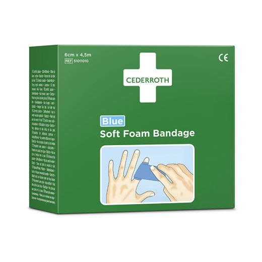 "Cederroth" Soft Foam Bandage 4,5 m x 6 cm blå 1