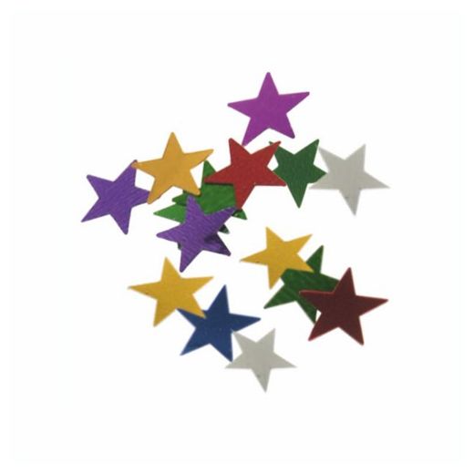 Konfettii, folie Ø 1 cm sorterade färger "Stars" 20 gr. 1