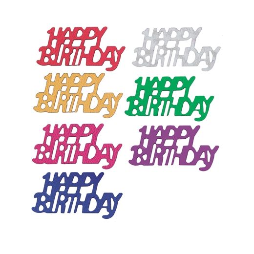 Konfettii, folie sorterade färger "Happy Birthday" 15 g. 1