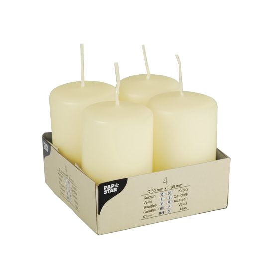 Blockljus Ø 50 mm · 80 mm elfenben "Ivory" 1