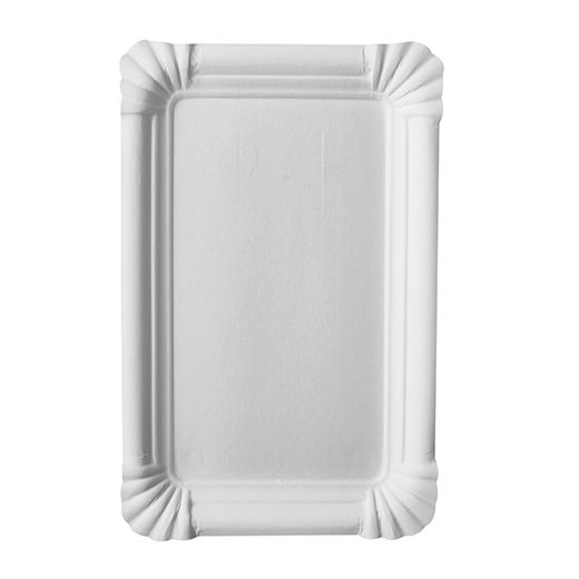 Tallrik, papper "pure" kantig 13 cm x 20 cm vit 1