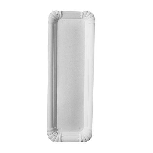 Tallrik, papper "pure" kantig 8 cm x 23 cm vit 1