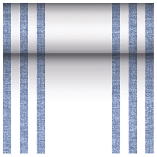 Bordslöpare, tygliknande, PV-Tissue mix "ROYAL Collection" 24 m x 40 cm blå "Lines" 1