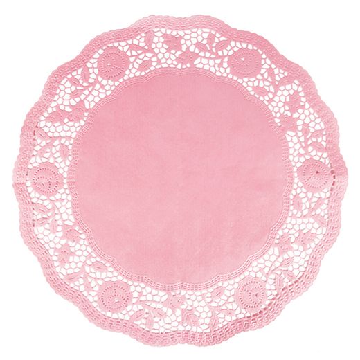 Tårtpapper rund Ø 35 cm rosa 1