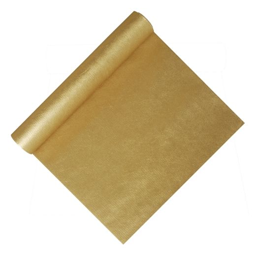 Bordslöpare, tygliknande, vävt "soft selection" 4,8 m x 40 cm guld 1