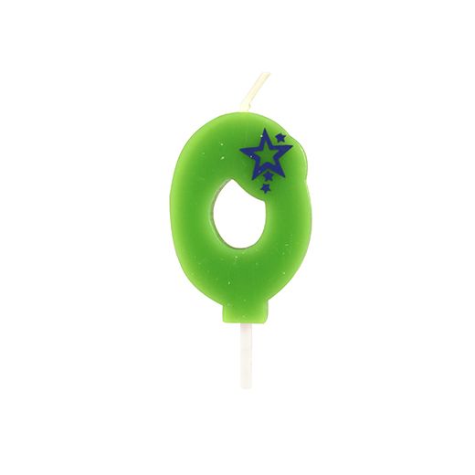 Sifferljus, Mini 6,8 cm grön "0" 1