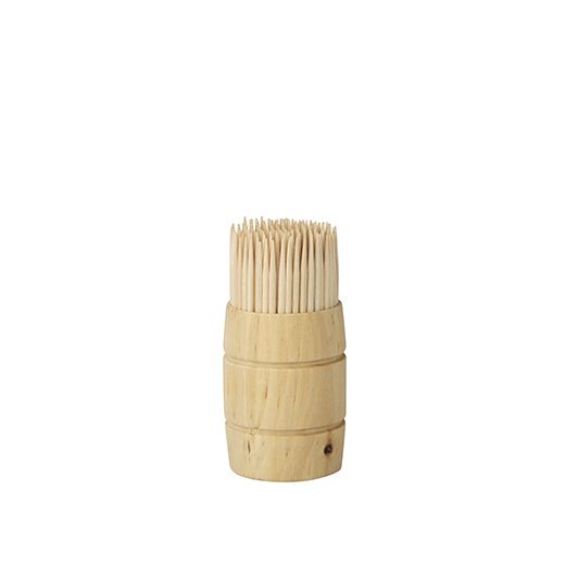 Tandpetare, trä "pure" rund 6,8 cm i dispenser av trä 1
