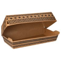 Baguettebox tillverkad av färskfiberkartong 5,3 cm x 13,1 cm x 24,8 cm brun "Maori" stor