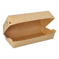 Baguettebox tillverkad av färskfiberkartong "NOTPLA" 7,5 cm x 10,7 cm x 22 cm brun