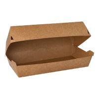 Baguettebox tillverkad av färskfiberkartong "pure" 7,5 cm x 10,7 cm x 22 cm brun