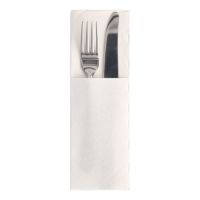 Servetter "ROYAL Collection" 48 cm x 30 cm vit med bestickficka