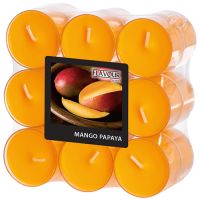 "Flavour by GALA" Doft värmeljus Ø 38 mm · 24 mm persika - Mango-Papaya i polycarbonathylsa
