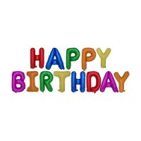 Folieballong-Set sorterade färger "Happy Birthday"