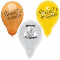 Ballonger Ø 22 cm sorterade färger "Happy Birthday"