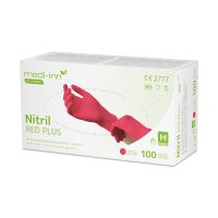 "Medi-Inn® Classic" Handskar, Nitril opudrade röd "Nitril Red Plus" Storlek L
