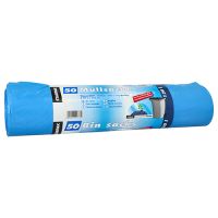 Sopsäck, HDPE 120 l 110 cm x 70 cm blå med biologiskt nedbrytbara tillsatser