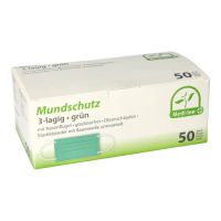 Munskydd, 3-lager Fleece 9 cm x 17,5 cm grön med näsklämma