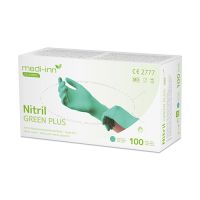 "Medi-Inn® Classic" Handskar, Nitril opudrade "Green Plus" grön Storlek S