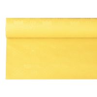 Pappersduk med damastprägling 6 m x 1,2 m gul