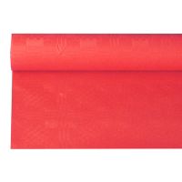 Pappersduk med damastprägling 6 m x 1,2 m röd