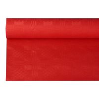 Pappersduk med damastprägling 8 m x 1,2 m röd