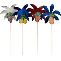 Partypinnar 19,5 cm sorterade färger "Palm Leaf"
