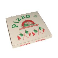 Pizzakartong, Cellulose kantig 33 cm x 33 cm x 4 cm "italiensk flagg"