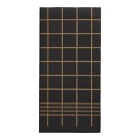 Servetter, 2-lags "PUNTO" 1/8-vikt 39 cm x 40 cm svart/guld "Kitchen Towel" mikropräglade