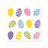 Servett, 3-lags 1/4-vikt 25 cm x 25 cm "Coloured Eggs"