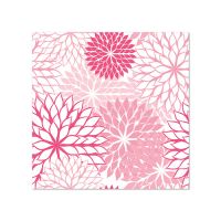 Servett, 3-lags 1/4-vikt 25 cm x 25 cm rosa "Floralies"