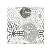 Servett, 3-lags 1/4-vikt 25 cm x 25 cm grå "Floralies"
