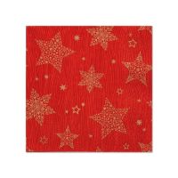 Servett, 3-lags 1/4-vikt 25 cm x 25 cm röd "Christmas Shine"