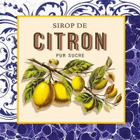 Servett, 3-lags 1/4-vikt 33 cm x 33 cm "Citron"