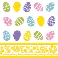 Servett, 3-lags 1/4-vikt 33 cm x 33 cm "Coloured Eggs"