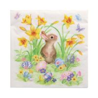 Servett, 3-lags 1/4-vikt 33 cm x 33 cm "Cute Bunny"