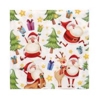 Servett, 3-lags 1/4-vikt 33 cm x 33 cm "Happy Santa"