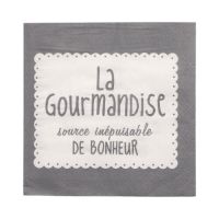 Servett, 3-lags 1/4-vikt 33 cm x 33 cm grå "La Gourmandise"