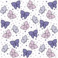 Servett, 3-lags 1/4-vikt 33 cm x 33 cm lila "Papillons"