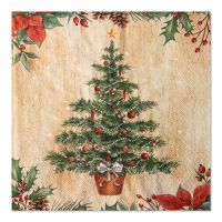 Servett, 3-lags 1/4-vikt 33 cm x 33 cm "Bright Christmas"