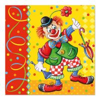 Servett, 3-lags 1/4-vikt 33 cm x 33 cm "Clown"