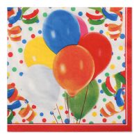 Servett, 3-lags 1/4-vikt 33 cm x 33 cm "Lucky Balloons"