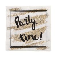 Servett, 3-lags 1/4-vikt 33 cm x 33 cm "Party Time"